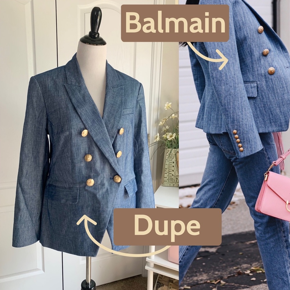 *Balmain Dupe* Express Denim Blazer